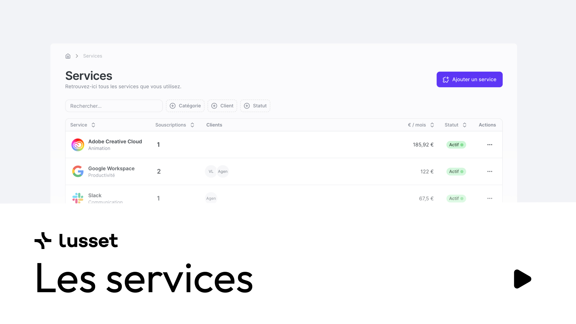 Vidéo pour découvrir la section les services